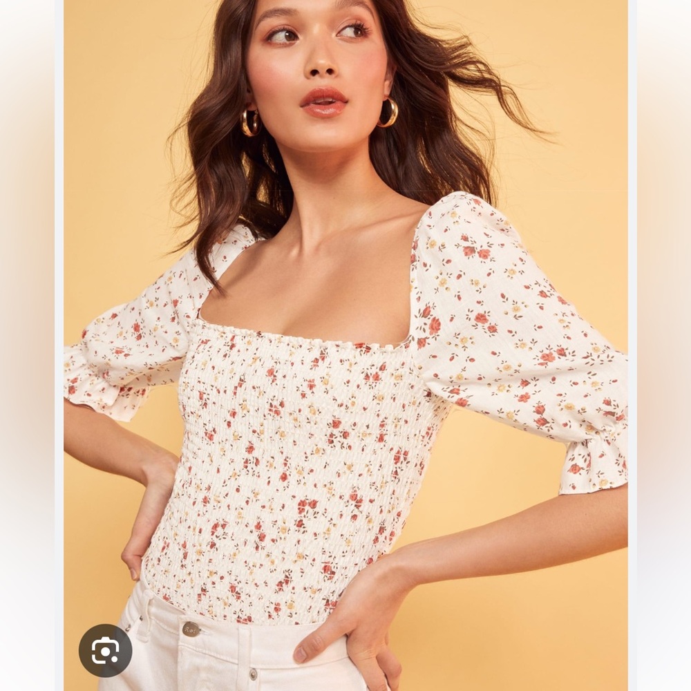 Reformation clementine floral top